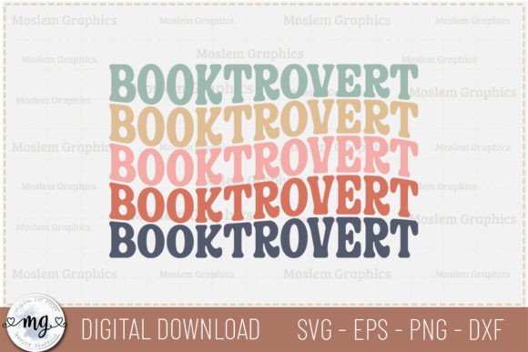 Booktrovert - Retro Book Lover SVG