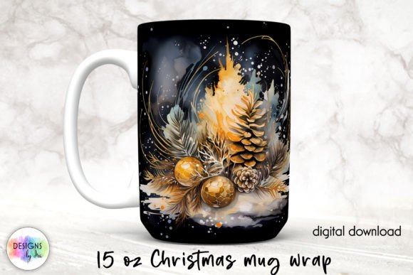 Christmas Gifts Holiday Mug Wrap Design