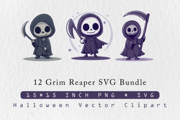 Cute Grim Reaper SVG Bundle