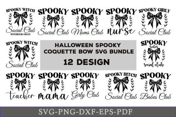 Halloween Spooky Coquette Bow SVG Bundle