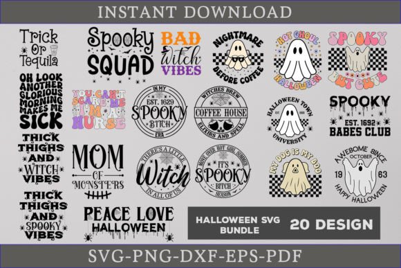 Halloween Spooky Ghost Witch SVG Bundle