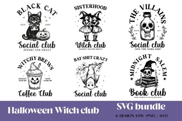 Halloween Witch Club PNG SVG Sublimation