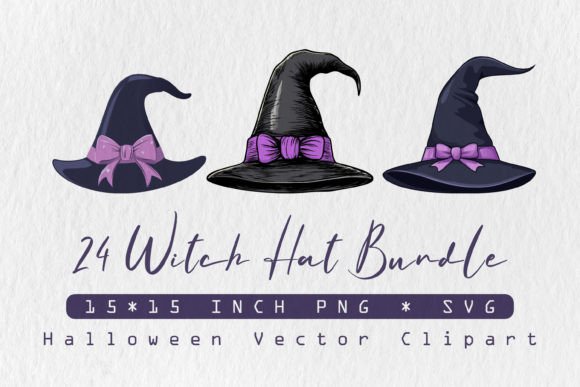 Halloween Witch Hat SVG Vector Bundle