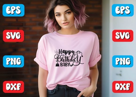 Happy Birthday Baby Svg Design