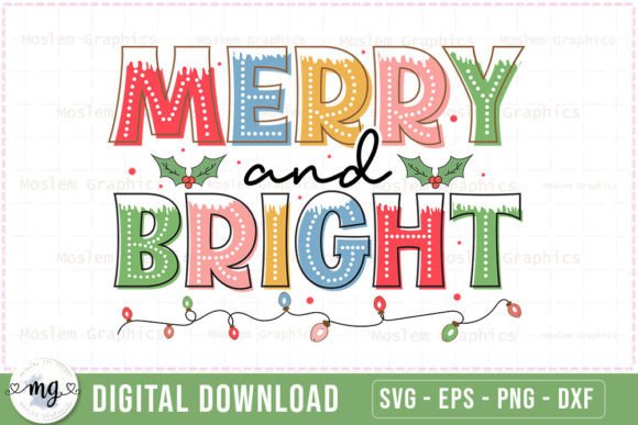 Merry and Bright - Jesus Christmas SVG