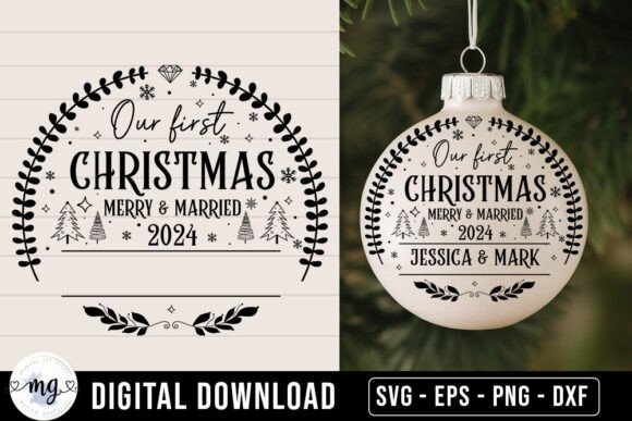 Our First Christmas Round Ornaments SVG