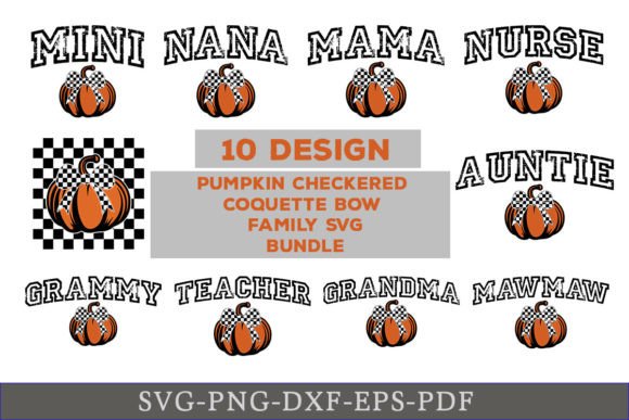 Pumpkin Checkered SVG Coquette Bow SVG