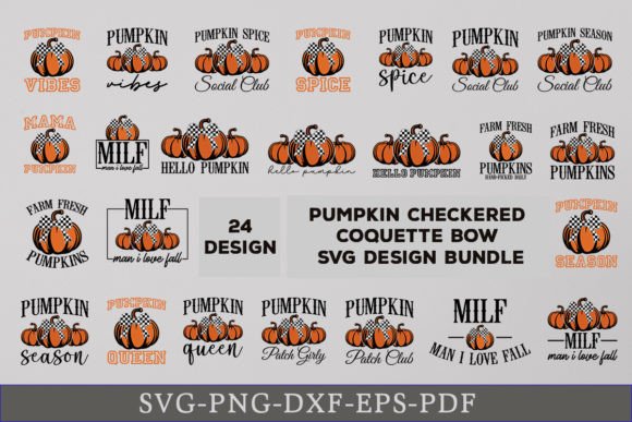 Pumpkin Coquette Bow SVG Bundle Fall SVG