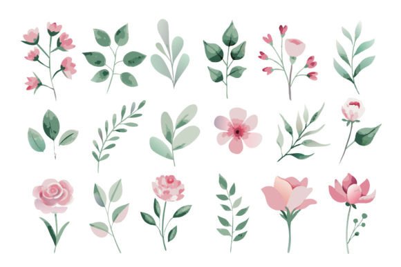 SVG Wild Floral Watercolor Elements